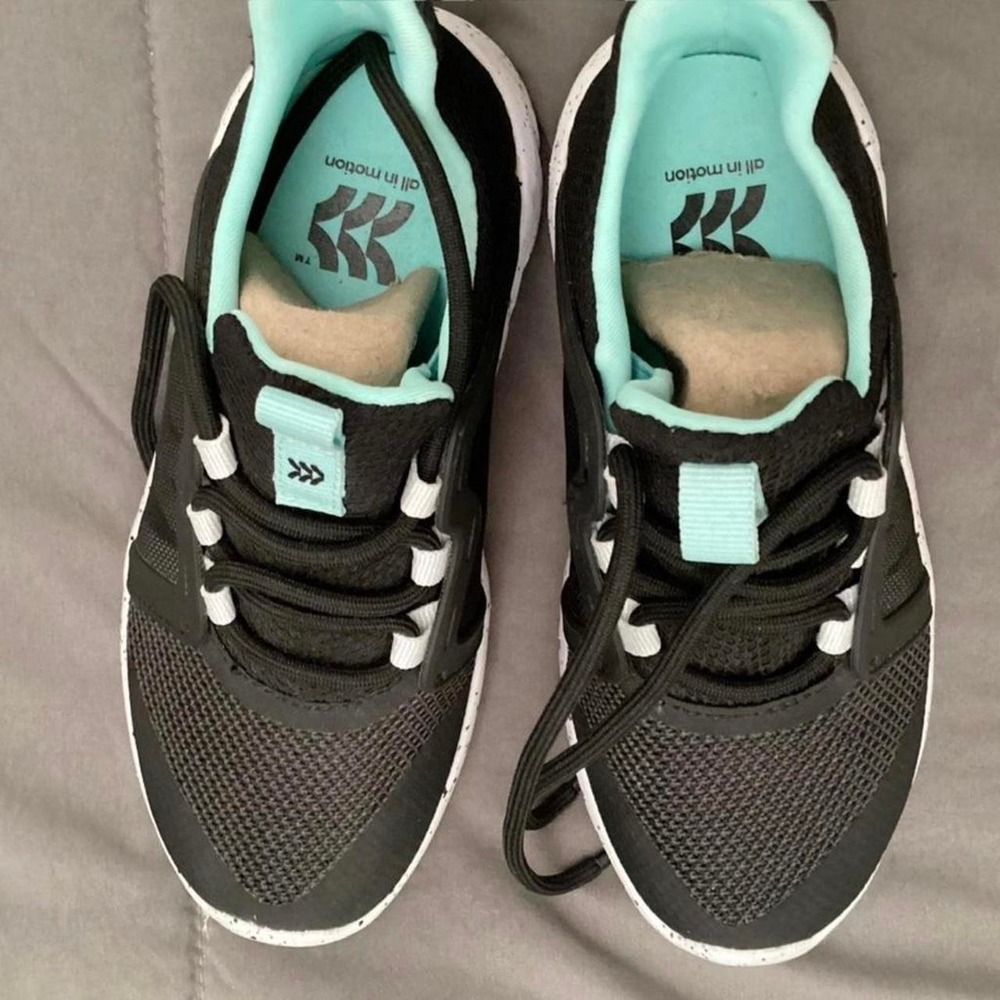 All in Motion Tennis Shoes Youth Size 13 Black White